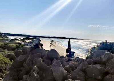 Work on the revetment