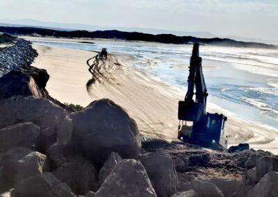 Work on the revetment
