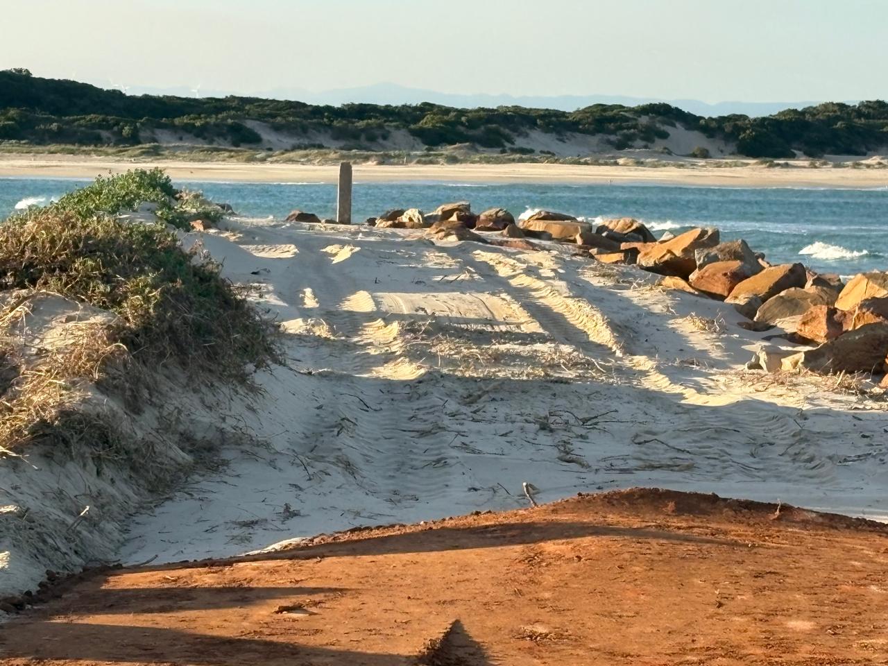 The access road on the spit
