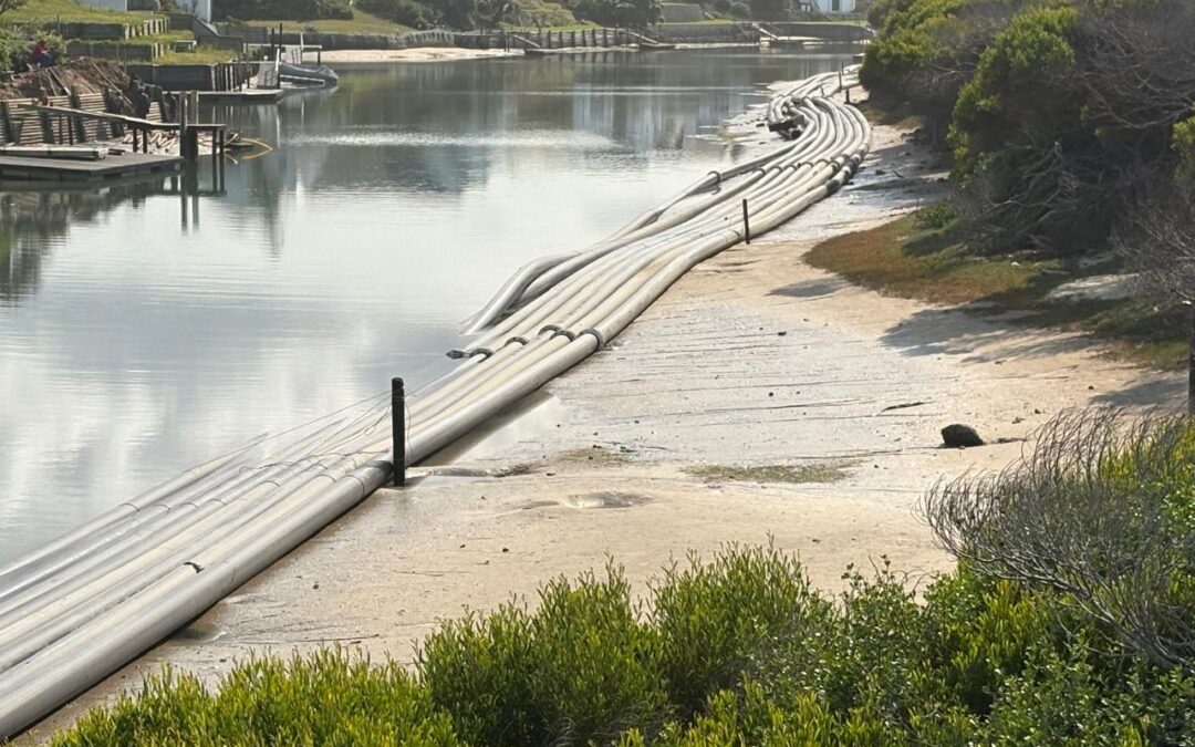 Newsflash From St Francis Property Owners NPC (SRA) – Dredging Pipes Are Being Moved Into Place Along The Ocean Front